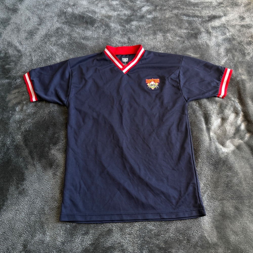 Cooperstown Dreams Park Little Majors Baseball Jersey Navy Blue Mens Large #7